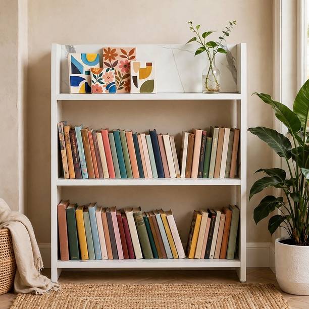 sbf furniture BOOKSHELF Engineered Wood Open Book Shelf