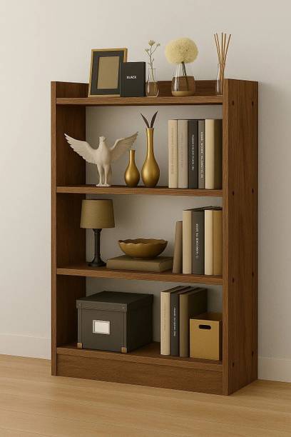 EW Large 4-Tier Wooden Book Shelf for Kids, Study & Living Room Engineered Wood Open Book Shelf