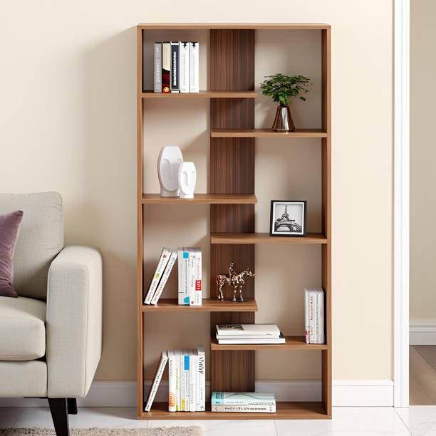 FURNEASER Hazel Book Shelf Wood for Home, Bookcase Cabinet, Book Display Rack, Engineered Wood Semi-Open Book Shelf