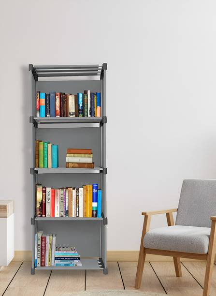 DEMARK 5 Layer Open Book shelf Grey Multipurpose use Ho...