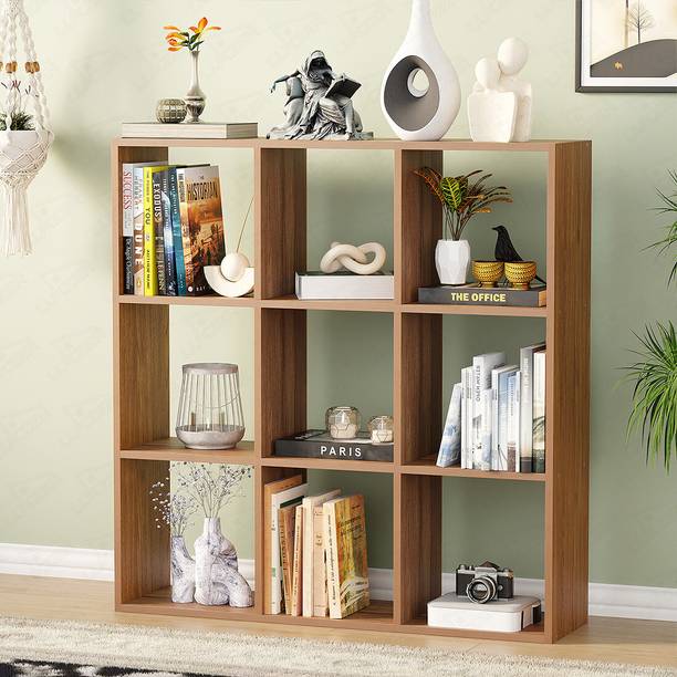 lukzer Multipurpose Rack MR-012 Oak Brown Engineered Wood Open Book Shelf