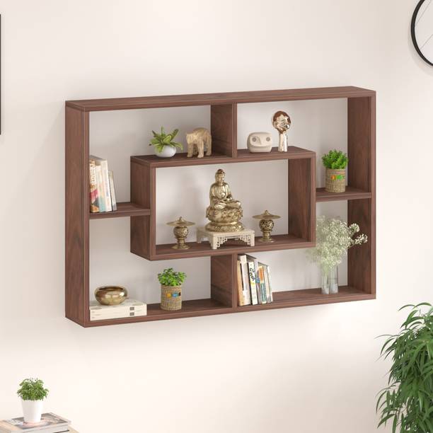 BLUEWUD Crafte Wall Decor Floating Shelf Display Rack D...