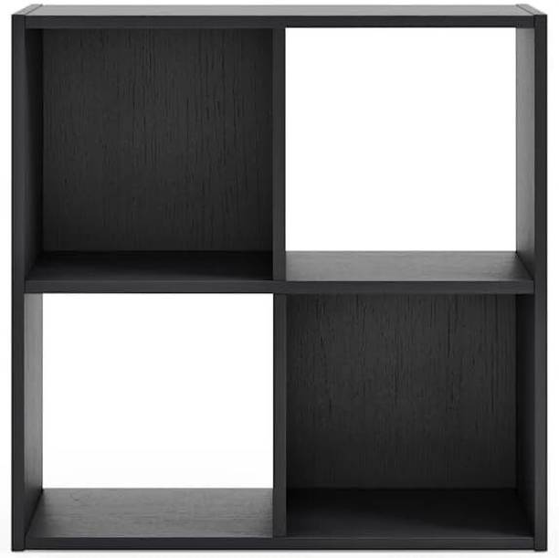 NE Furniture Home Basics Open and Enclosed Cube Wooden Storage Organizer Engineered Wood Open Book Shelf