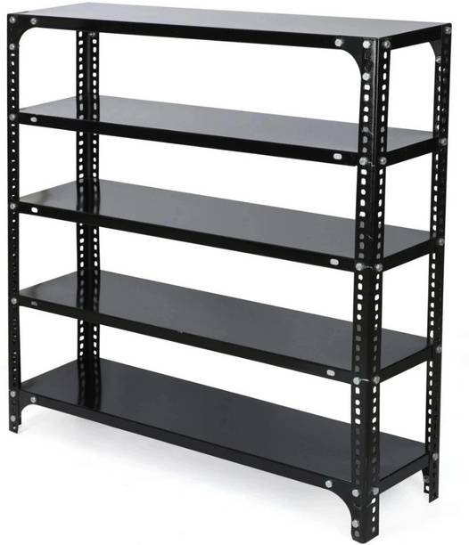 Flipkart SmartBuy Slotted Angle CRC Sheet 5 Shelves Multipurpose Storage 09"X35"X36" Luggage Rack Metal Open Book Shelf