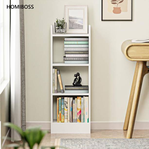 HOMIBOSS 3 Tier wood Compact Book shelf | Modern Storage Organizer for Home & Office Engineered Wood Open Book Shelf