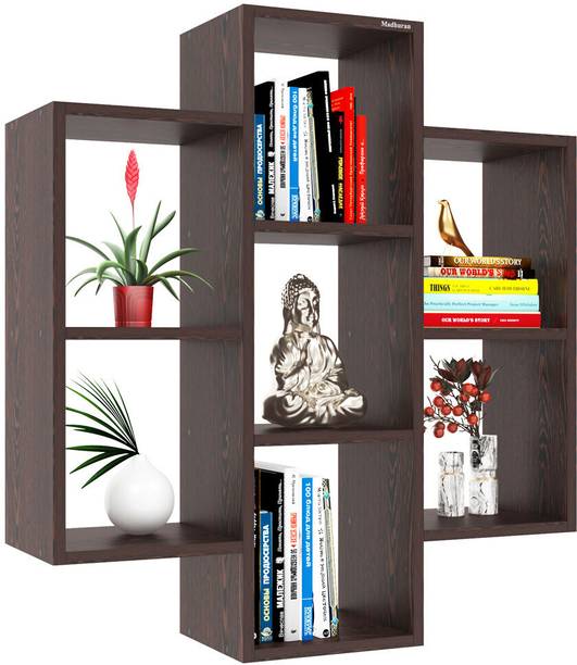 Madhuran Bookshelf for Books/Multipurpose Bookcase/Wooden Modern Book Engineered Wood Open Book Shelf