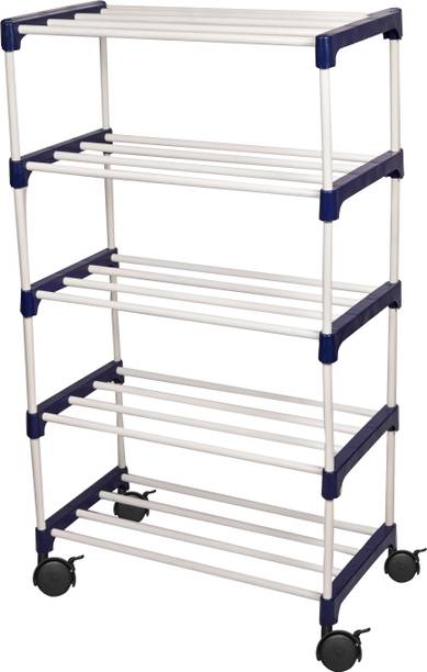 Novatic Bookcase 5-Tier Books Storage Organizer Open Display for Home, Office, Library Metal Open Book Shelf