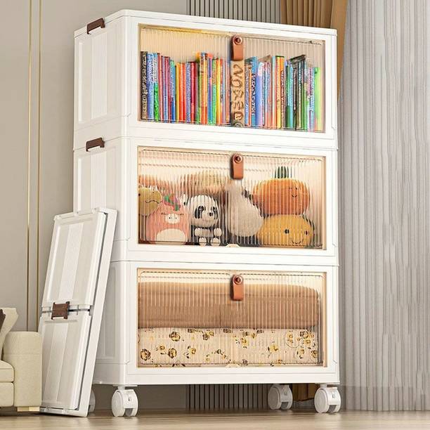Mevigo Plastic 3 Shelf Book Organizer door Closer Plastic Close Book Shelf