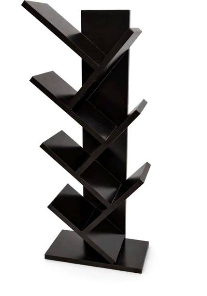 YESMOM 7 Tier Tree Shaped Wooden Book Rack Engineered Wood Open Book Shelf
