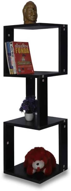 NE Furniture 4_Shelve_Corner_Bookrack Engineered Wood Open Book Shelf