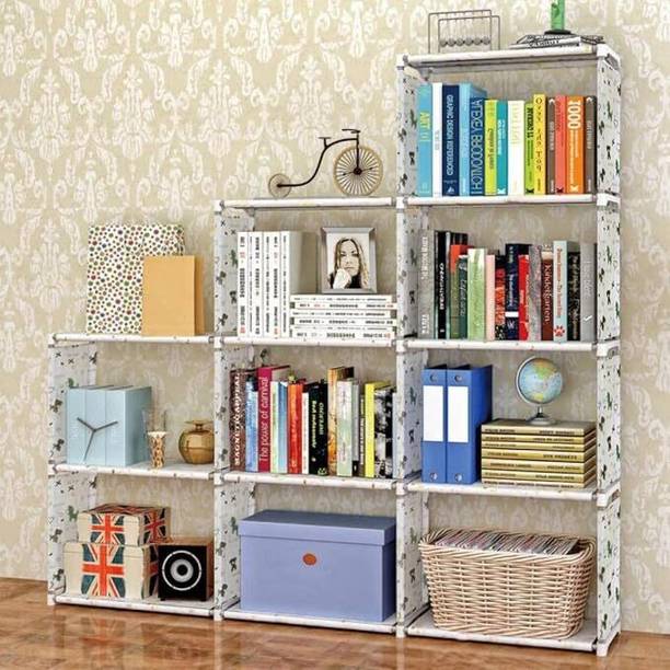 YouCopia Plastic PVC 7-8-9 Shelf Book Organizer/Shoe/Chappal/Book/Clothes Rack Plastic Open Book Shelf