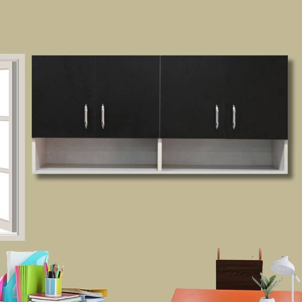 SPECIALITY PANELS 4 Doors Modular Wall Cabinet with Organizer Shelf & Termites Resistance Engineered Wood Semi-Open Book Shelf