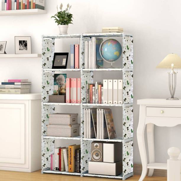 COROID Plastic Metal 10 Shelf Book Organizer Metal Open Book Shelf