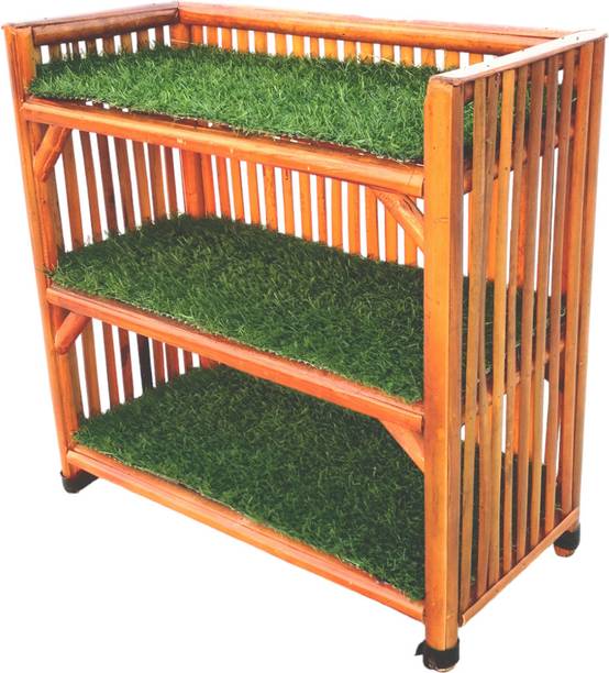 EVRA Cane Bamboo Clothes Cabinet For Storage Organiser, Cloth ,shoe Rack For Storage Engineered Wood 3 Door Wardrobe