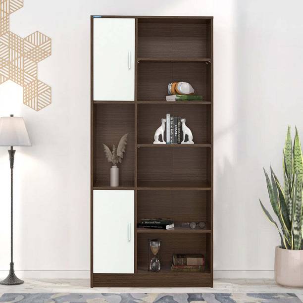 Nilkamal Madden with 7 Shelves and 2 Cabinet Engineered Wood Semi-Open Book Shelf