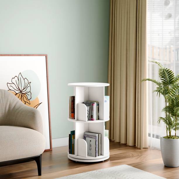 ROCCO 360° Rotating Engineered Wood Open Book Shelf