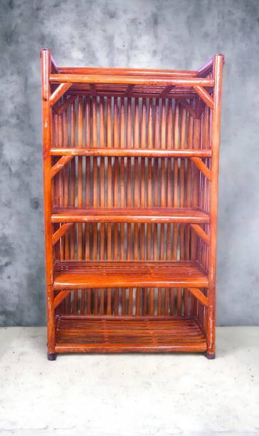 EVRA Cane bamboo Bookshelf Multipurpose Home Decor Storage Rack Showcase Organizer Engineered Wood Open Book Shelf