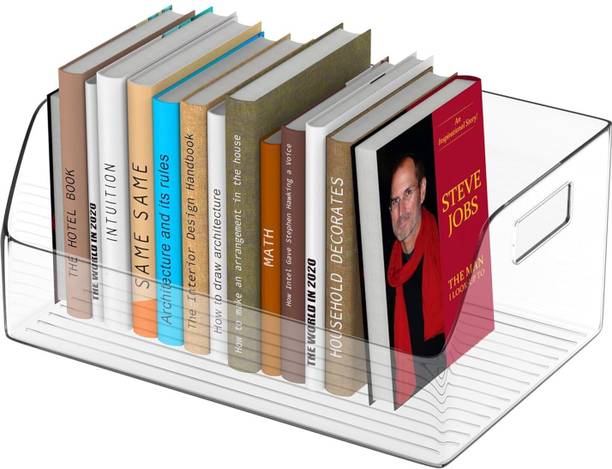 Cisily Elegant Book Shelf - Perfect Book Organizer for Home Library - Sturdy Bookshelf Plastic Semi-Open Book Shelf