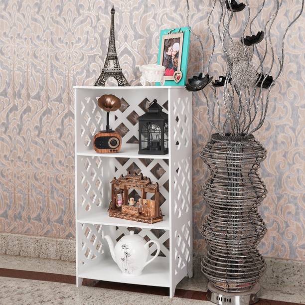 SS ARTS Multi Purpose 3 Tier Living Room Standing Storage Rack Shelves Display Unit Engineered Wood Open Book Shelf