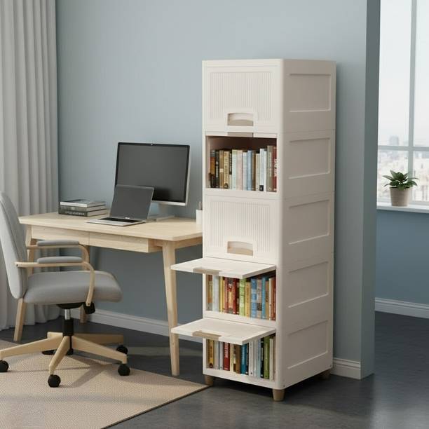 GROTHEORY Compact Multi-Layer Shoe Rack Cabinet for Home Plastic Close Book Shelf