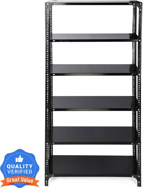 Progressive Enterprises Slotted Angle CRC Sheet 5 Shelves Multipurpose Storage Metal Open Book Shelf