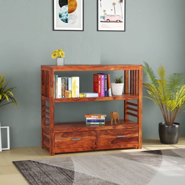 UNITEK FURNITURE Multipurpose Sheesham ( Rosewood ) Solid Wood Semi-Open Book Shelf