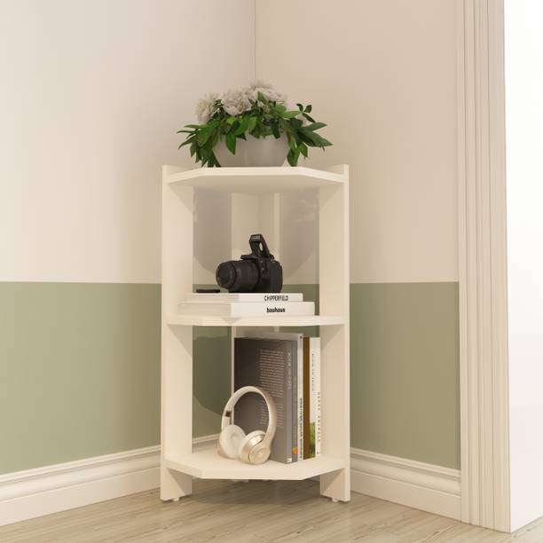 spacesbyU Corsa Corner Bookshelf | Engineered Wood Open Book Shelf