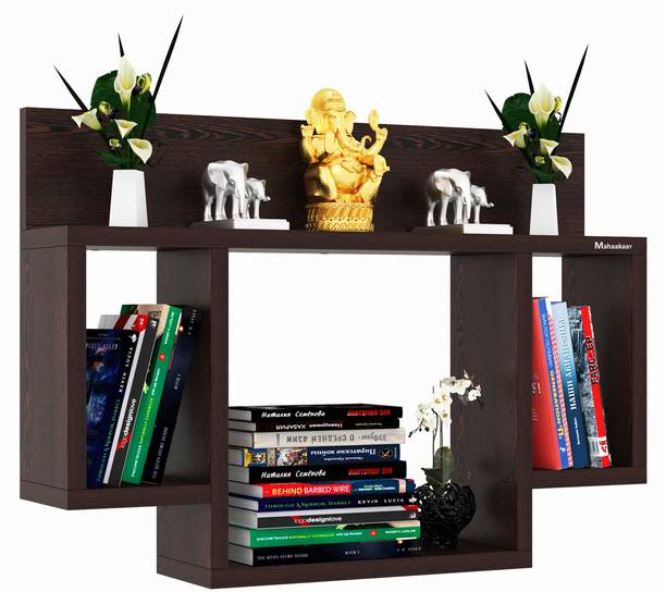 mahaakaay Engineered wood 3 book shelf Wenge Engineered Wood Open Book Shelf