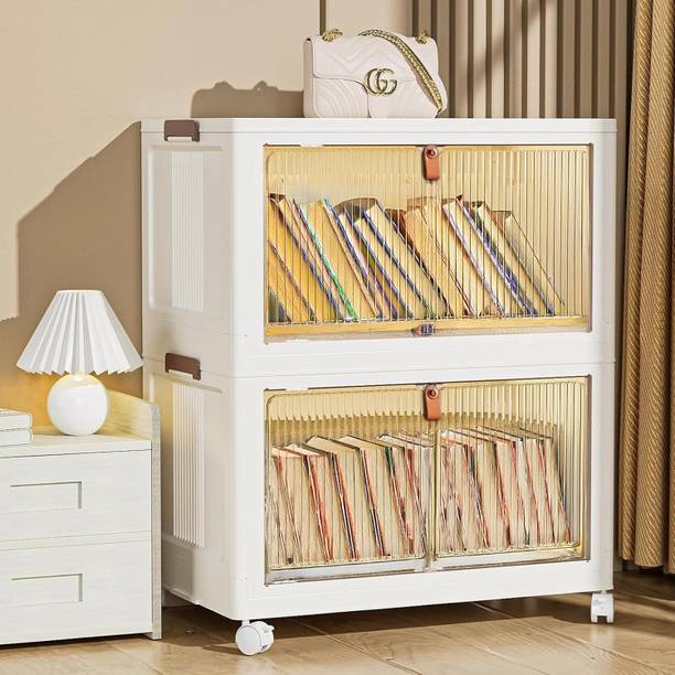 Mevigo Plastic 2 Shelf Book Organizer Plastic Close Book Shelf