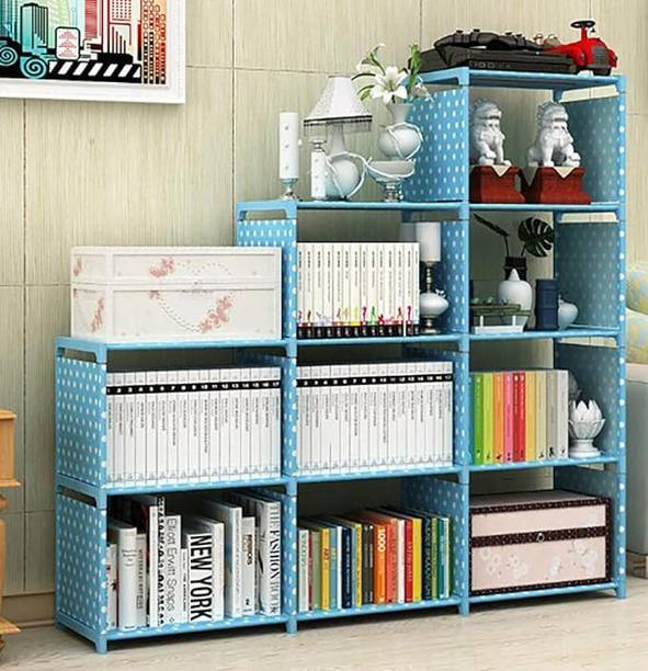 YouCopia Plastic Metal 9 Shelf Book Organizer Plastic Open Book Shelf