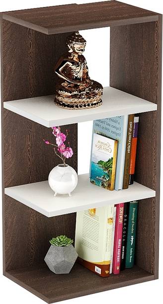 FURNEASER Rowbell Bookcase, Corner Display Rack, Engineered Wood Open Book Shelf