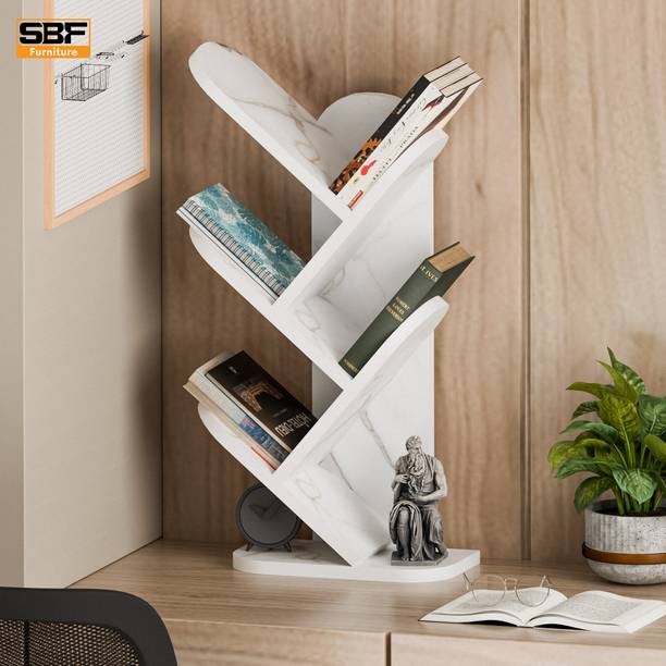 sbf furniture 5-Tier Tree Bookshelf Rack Engineered Wood Storage Shelf for Home & Office Engineered Wood Open Book Shelf