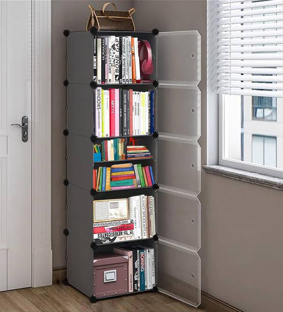 Sasimo Plastic Metal 5 Shelf Book Organiser Metal Open Book Shelf