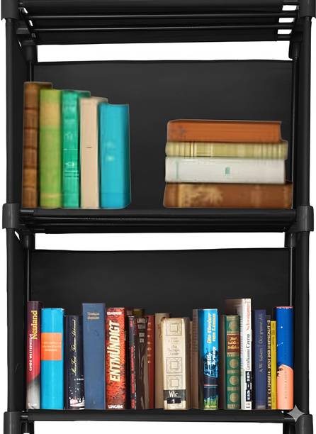 DEMARK 3 Layer Open Book shelf Black Multipurpose use Home storage and study room Plastic Open Book Shelf