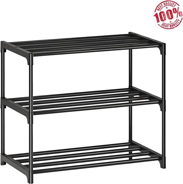 Zyra Stackable 3-Tier Shoe Rack, Sleek Storage Organizer for Entryway Plastic Shoe Stand