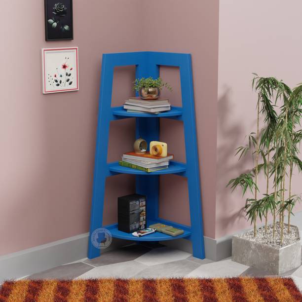Mamta Home Furniture Solid Wood Open 3 Tier Corner Book Shelf Storage Rack for Kids Room Solid Wood Open Book Shelf