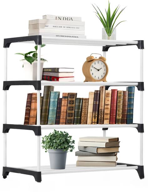 LOTSPEK 4 Layer Bookshelf Bookcases for Office Storage Organizer Cabinet Shelves Plastic Open Book Shelf