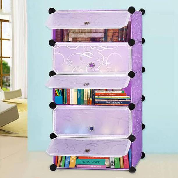 Lacossi Plastic Metal 12 Shelf Book Organizer Metal Open Book Shelf