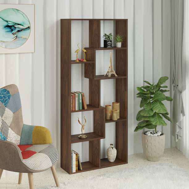 BLUEWUD Jameye Book Cabinet Rack organizer with Shelves for Décor Display floor standing Engineered Wood Open Book Shelf