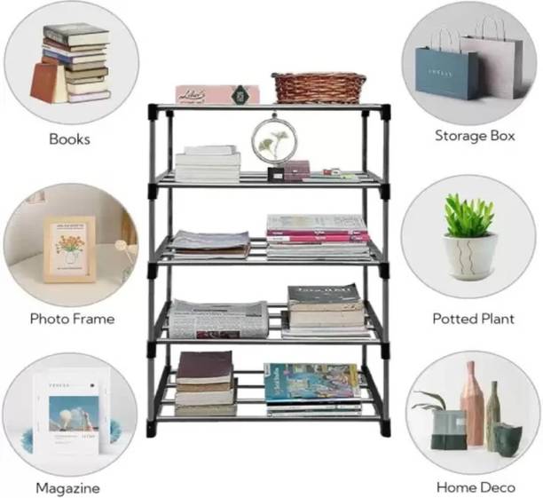 SRMAJI STORE Multipurposar Storage rack Plastic Open Book Shelf
