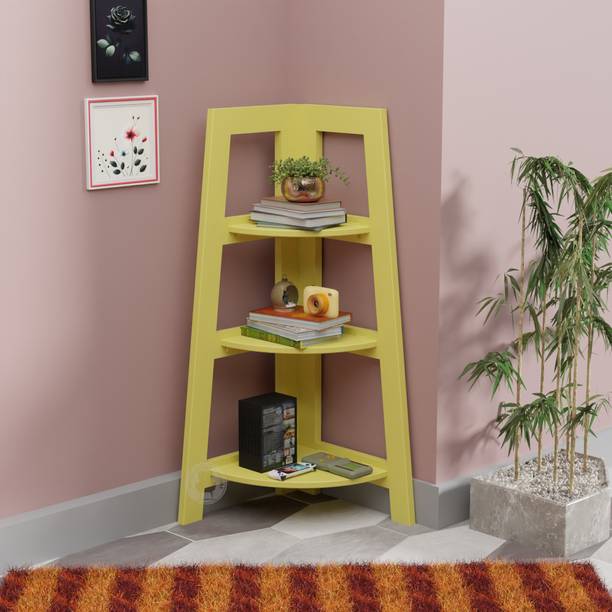 Mamta Home Furniture Solid Wood Foldable Open 3 Tier Book Shelf/Corner Storage Rack for Kids Room Solid Wood Open Book Shelf