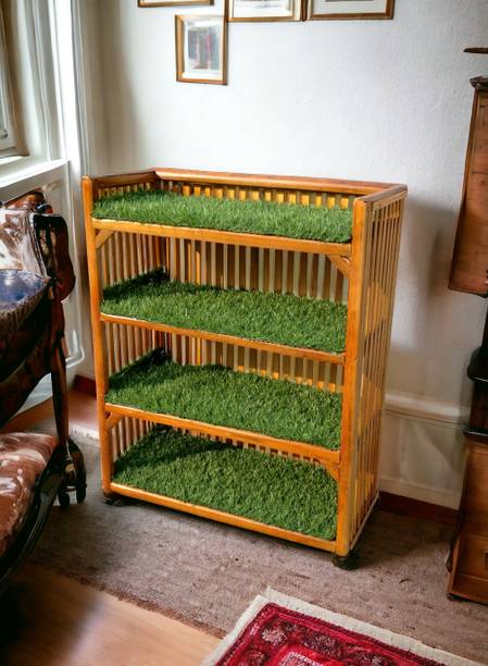 EVRA Wooden,Cane Rack Book Shelf for Office,Utility Planter Multipurpose Storage Rack Engineered Wood Semi-Open Book Shelf