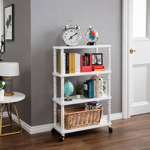 Danzera Plastic 4 Shelf Book Organizer Plastic Open Boo...