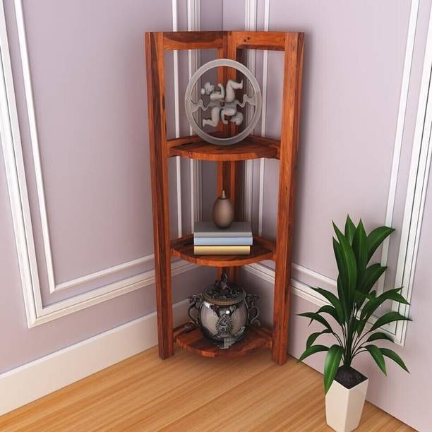 GOYALINTERIOR Solid Sheesham Wood Open Book Shelf For Living Room , Study Room, Hotal ,Library Solid Wood Open Book Shelf