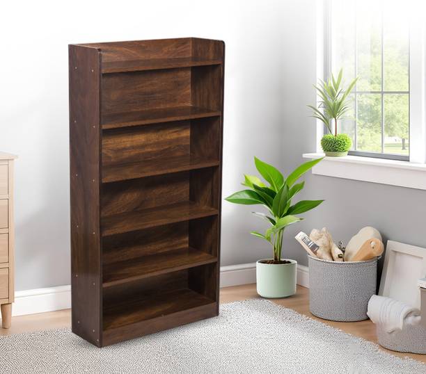 YESMOM 5 Tier Wooden Bookshelf Storage Rack | Open Bookcase Shelf Engineered Wood Open Book Shelf