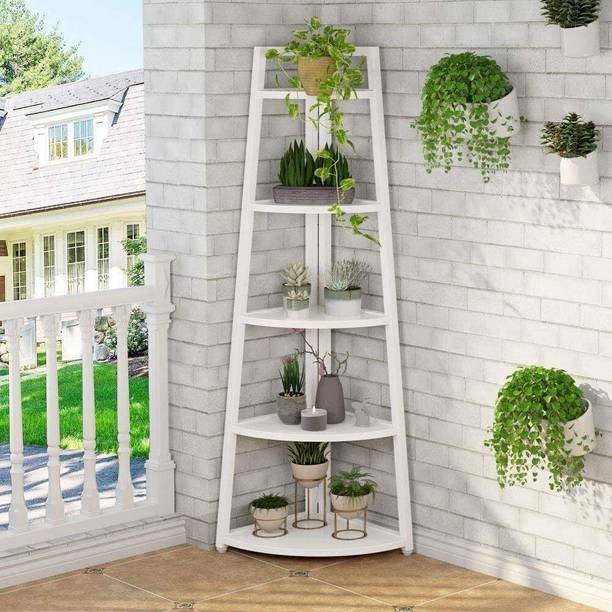 SB Handicraft Solid Sheesham Wood 5 Step Ladder Shelf ...