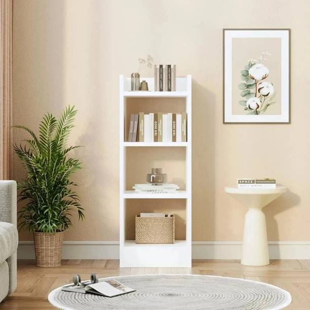 Enigmatic Woodworks 4-Tier Wooden Book Rack for Home, Study, Kids Room & Office Storage I Engineered Wood Open Book Shelf