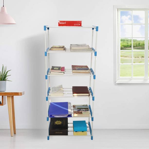 FABURA 6 Layer Simple Bookshelf/Multipurpose Rack/Children Bookcases Plastic Open Book Shelf