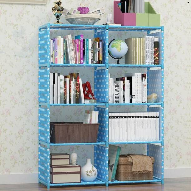 Porchex Plastic Metal 8 Shelf Book Organizer Kids, office, Study Rooms Plastic Open Book Shelf