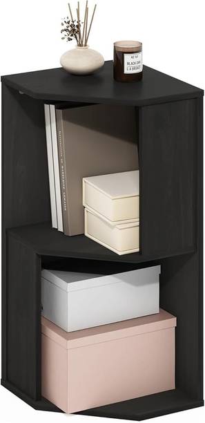 WOODIPA Econ 2-Tier Freestanding Corner Shelf Bookcase, Espresso Engineered Wood Open Book Shelf